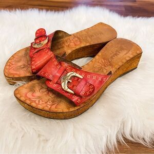 🍋 Max Maros • Women’s Leather & Cork Sandals Size EU 35